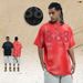 American Style Spray Paint Washed Simple Digital Print Short Sleeve T-Shirt New Summer Men's_viptrois.com
