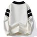 Pure Cross-Border Trade Men's Thick Jacquard Collar Sweater 2025 Winter Trend New Couple Knitwear_viptrois.com