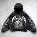 Washed Hooded Sweatshirt Pullover Versatile Cool Eagle Print Hoodie New Arrival_viptrois.com