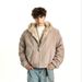 "Men's Winter Hooded Puffer Jacket With Faux Fur Trim – Thickened Polyester Coat In Black/Grey (Streetwear Style, Loose Fit)"_viptrois.com