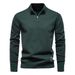 Pure Cotton Sweater Men's Stand-up Collar Half-zipper Slim-fitting Men's Knitted Sweater Top_viptrois.com