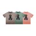 Street Portrait Print Reverse Wash Distressed Frayed Edge Men's T-shirt Trendy Brand T-shirt_viptrois.com