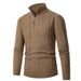 Autumn 2025 Fashion European-USA Style Pullovers Men's High Collar Half Zipper Pure Color Long Sleeve Casual Slim Sweater_viptrois.com