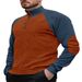 2025 Spring Autumn Fashion Men's Stand Collar Half Button Splicing Raglan Sleeve Casual Corduroy Sweatshirts_viptrois.com