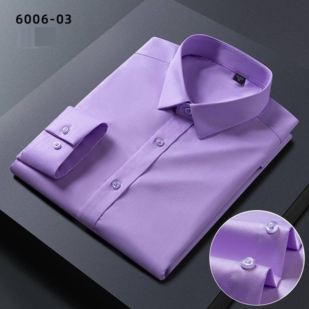 Men's Clothing Breathable Bamboo Fiber Long Sleeve Shirt - Stretch Comfort, Wrinkle-Free, Business Casual & Interview Ready (Multiple Colors & Sizes)_viptrois.com