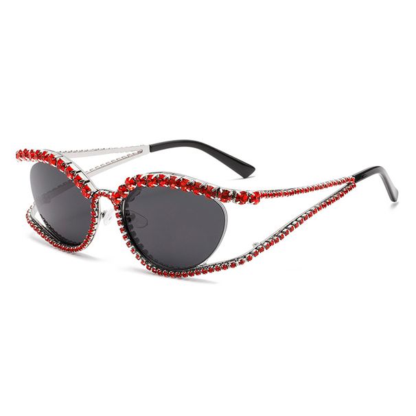 2024 Diamond hollow cat eye shaped diamond inlaid sunglasses_viptrois.com
