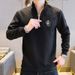 European Style Sweatshirt Trendy Ins Fashion Printed 2023 Autumn New Loose Handsome Half-Zip Pullover Men's Clothing_viptrois.com