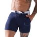 Men's New Pocket With Inner Lining And Drawstring European Size Boxer Mid-Length Three-Quarter Swim Trunks Beach Shorts_viptrois.com