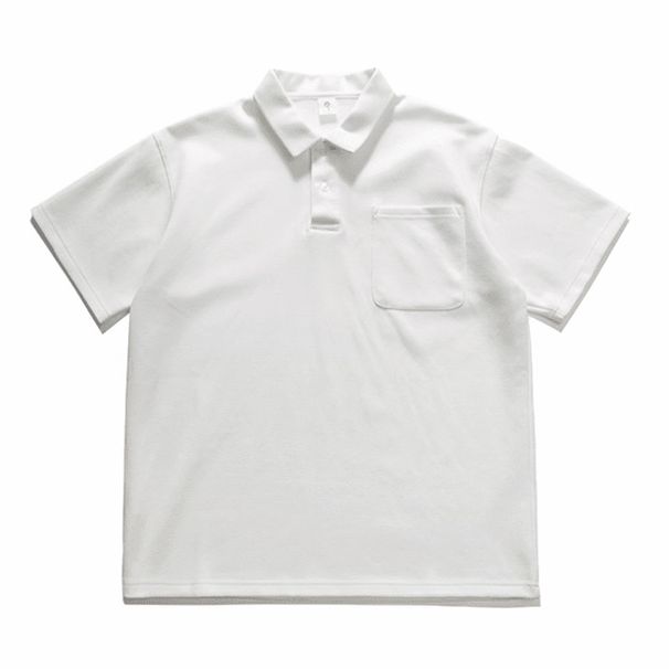 Fashion Style 300g CVC Cotton Pocket Collar Short Sleeve Polo Shirt Men's Embroidery_viptrois.com