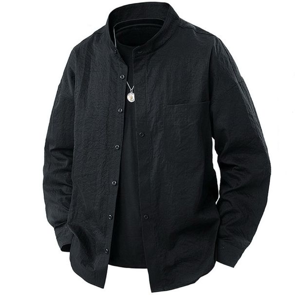 Men's Clothing Men's Casual Linen Shirt Men's Trendy Cross Border Style_viptrois.com