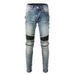 Men's Clothing Pants Cycling Jeans Men's High Street Motorcycle Zipper Hole Stitching Men's Pants 606_viptrois.com