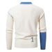 Pure In Stock Foreign Trade 2024 New Half-High Fashion Round Neck Sweater European Size Color Block Knitted Men Base Shirt_viptrois.com