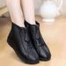 New winter casual and thick snow boots mother large size low tube zipper cotton shoes_viptrois.com
