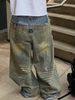 Men's Clothing High Street Fashion Brand Heavy Washed Distressed Deconstructed Patchwork Wide Leg Jeans Men's Street Hip Hop Loose Straight Pants_viptrois.com