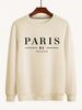 Spring And Autumn Men's Casual Loose Simple Fashion Paris Letter Print Round Neck Long Sleeve Hoodie_viptrois.com