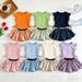 Girls' T-shirt Skirt Set Baby Casual Sweet Fresh Floral Bloom Mini Dress Children's Clothing Ensemble_viptrois.com