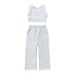 Mother & Kids European and American cross-border children's clothing girls fashion casual sleeveless vest solid color suit ins style two-piece set_viptrois.com
