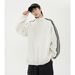 Men's Clothing American Streetwear Casual Stand Up Collar Striped Cardigan Sweatshirt Men's High Street Style Vibe Cool Loose Jacket Top_viptrois.com
