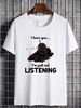 Black Russian Terrier Dog I Hear You Not Listening T Shirt Slightly Soft Homme Unisex Graphic Summer Comfortable Top For Everyday Wear Fashion_viptrois.com