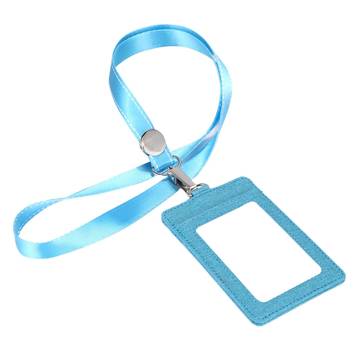 Lihanbao Badge Holder With Lanyard Fine Texture Multi-purpose Protect Portable ID Badge Card Holder Office Supplies-Dark Blue_viptrois.com