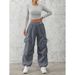 Women's Cargo Pants – Summer Casual Wide Leg Workwear Trousers With Drawstring (Black/Brown/Army Green, S-5XL)_viptrois.com