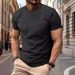 2025 High End Mesh Ice Silk Short Sleeve Men's Round Neck Summer Solid Color New Nylon Smooth Material T-shirt_viptrois.com