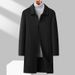 Men's Clothing Simple autumn and winter wool double faced coat for men handmade long thick lapel coat large size men's clothing_viptrois.com