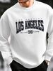 Men's Loose Casual Fashion Los Angeles Letter Pattern Printed Round Neck Long Sleeved Sportswear For Autumn And Winter_viptrois.com