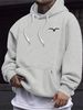 Men's Autumn And Winter Casual And Fashionable Loose Hooded Sweatshirt With Bird Silhouette Print Long Sleeved Warm Pullover Sweater_viptrois.com
