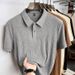 Men's Vertical Striped Knit Polo Shirt Old Money Style Short Sleeve Summer Thin Breathable T-Shirt Versatile Half Sleeve Top_viptrois.com