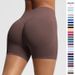 Seamless Three-Section Fitness For Women High Waist Peach Hip Lift Sports Tight Quick-Dry Yoga Shorts_viptrois.com