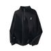 Heavyweight Half-Zip Sweatshirt For Men – Oversized Pullover With Stand Collar, Streetwear Essential In Dark Gray & Apricot_viptrois.com
