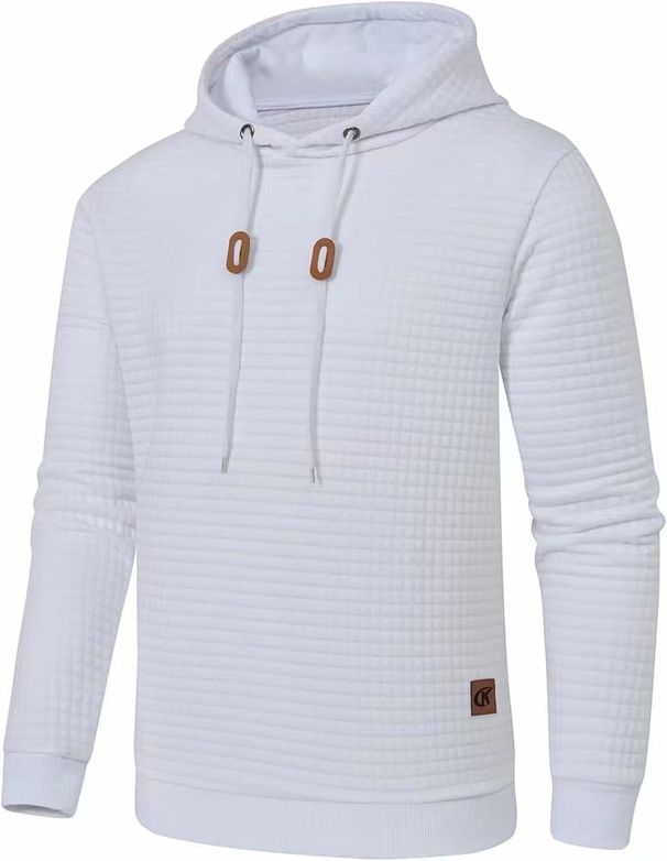 Cross-Border Hooded Puover Jacket Trendy Versatie Sim Jacquard Paid Long Seeve Sweatshirt Men's Light Mature_viptrois.com