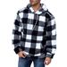 Men's Clothing Plaid Faux Fur Hooded Sweatshirt - Winter Cozy Fleece Pullover With Kangaroo Pocket, Oversized Fit, Soft & Warm Casual Streetwear_viptrois.com