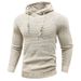 Men's Jacquard Knit Hoodie | Slim-Fit Pullover With Breathable Poly-Cotton Blend | Autumn Athleisure Essential (Army Green, Black, Heather )_viptrois.com