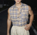 78-100kg Plus Size Men's Summer Tank Top Men Casual Street Style Plaid Shirt_viptrois.com