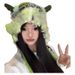 Sweet cute cartoon plush ear protection hat for girls in autumn winter, new Korean version, thick and warm forest style_viptrois.com