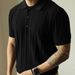 Men's Clothing Retro Knitted Polo Shirt Short Sleeved Men's T Shirt Light Mature Solid Color Basic Spring And Summer_viptrois.com