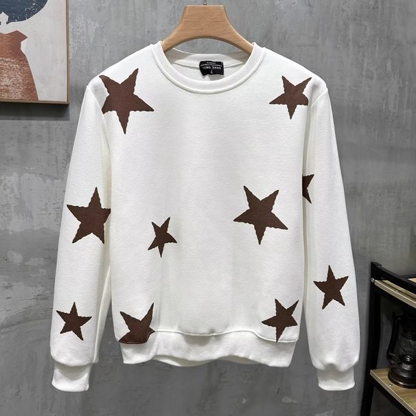 Handsome American Letter Casual Round Neck Sweatshirt For Men Autumn And Winter New Fashion All Match Loose Thickened Top Print_viptrois.com