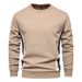 Spring 2025 European-Amecian Fashion Pullovers Outerwear Men's Round Collar Splicing Long Sleeve Slim Sweatshirts S-2XL_viptrois.com
