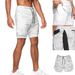 Men's Clothing Men's Quick Drying Fake Two Piece Fitness Exercise Outdoor Leisure Five Point Pants Summer Free Shipping_viptrois.com