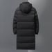A Long, Knee-length Windproof Hooded Jacket For Young Men In Winter_viptrois.com