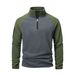 Tactical Fleece Jacket, Men's Fleece Hoodie, Autumn And Winter Color-blocked Fleece Pullover, Stand-up Collar Coat_viptrois.com