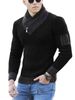 2023 Autumn New Men's Pullover High Neck Color Block Knitwear Fashion Sweaters Men_viptrois.com