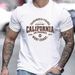 Lässiges, Bequemes Sport-T-Shirt Für Herren Mit California West Coast Herrenmode-Print, Rundhals-Kurzarm-T-Shirt_viptrois.com