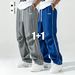 Men's Striped Straight Leg Casual Pants Breathable Quick Drying Wear Resistant Drawstring Commuter Pants Cross Border Trade_viptrois.com