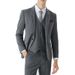 Men's Slim Fit Checkered Suit Set - Autumn Winter Wedding Groom Business Formal Wear For Urban Professionals_viptrois.com
