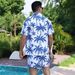 Men's Clothing Hawaiian Style Shirt Suit Summer Vacation Casual Short Sleeved Shorts Beach Flower Shirt Pajamas_viptrois.com