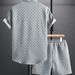 Men's Casual Sport Short Sleeve Shirt & Shorts Set - Summer Comfort Lounge Wear Outfit Lightweight & Breathable Fabric_viptrois.com