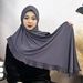 Women's Hijab solid color chiffon long scarf pullover single layer ruffle women's wrap comfortable scarf women's_viptrois.com
